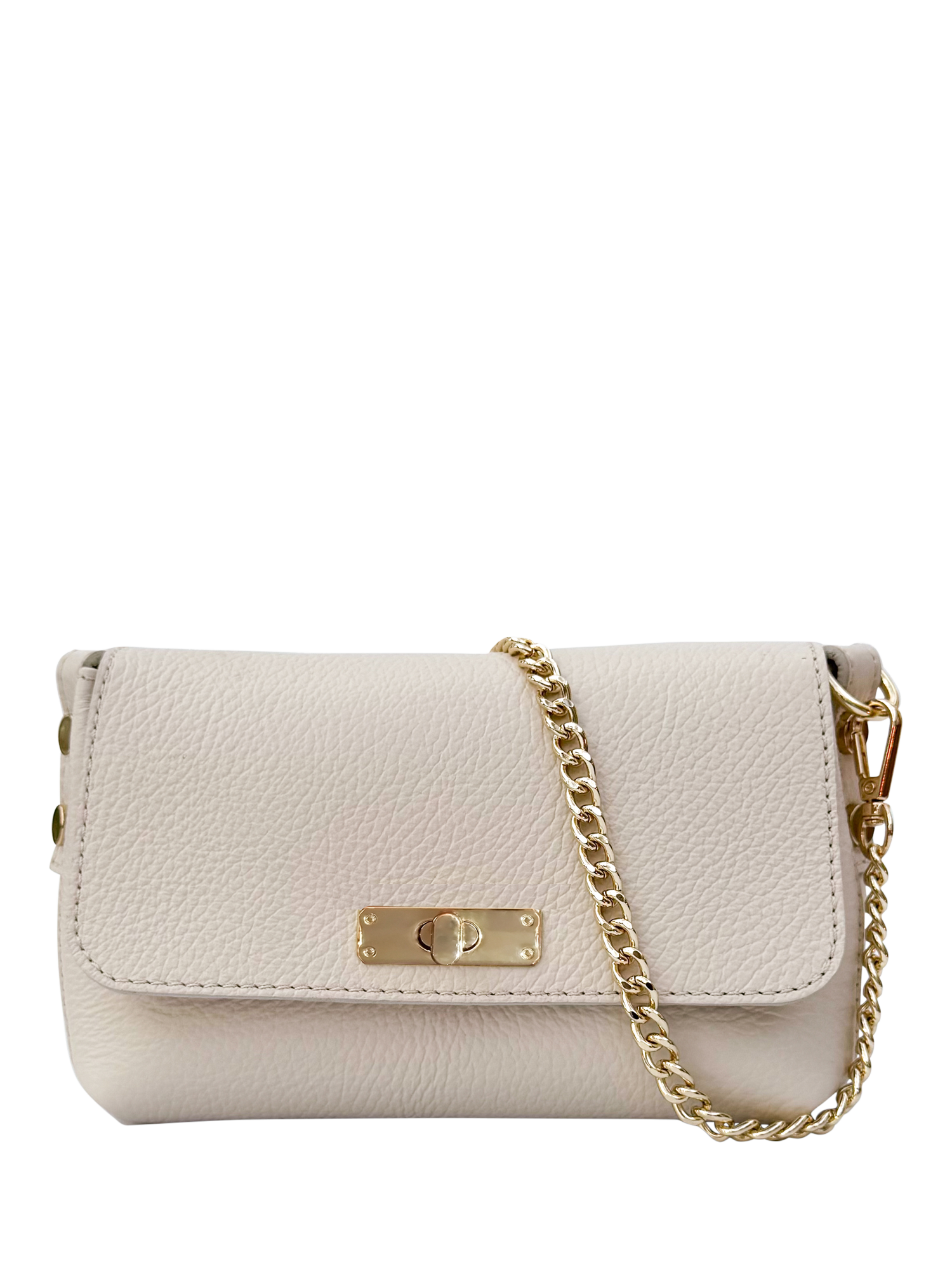 Product image 1 of 9, which shows Apatchy London The Maisie Leather Crossbody Bag, Stone
