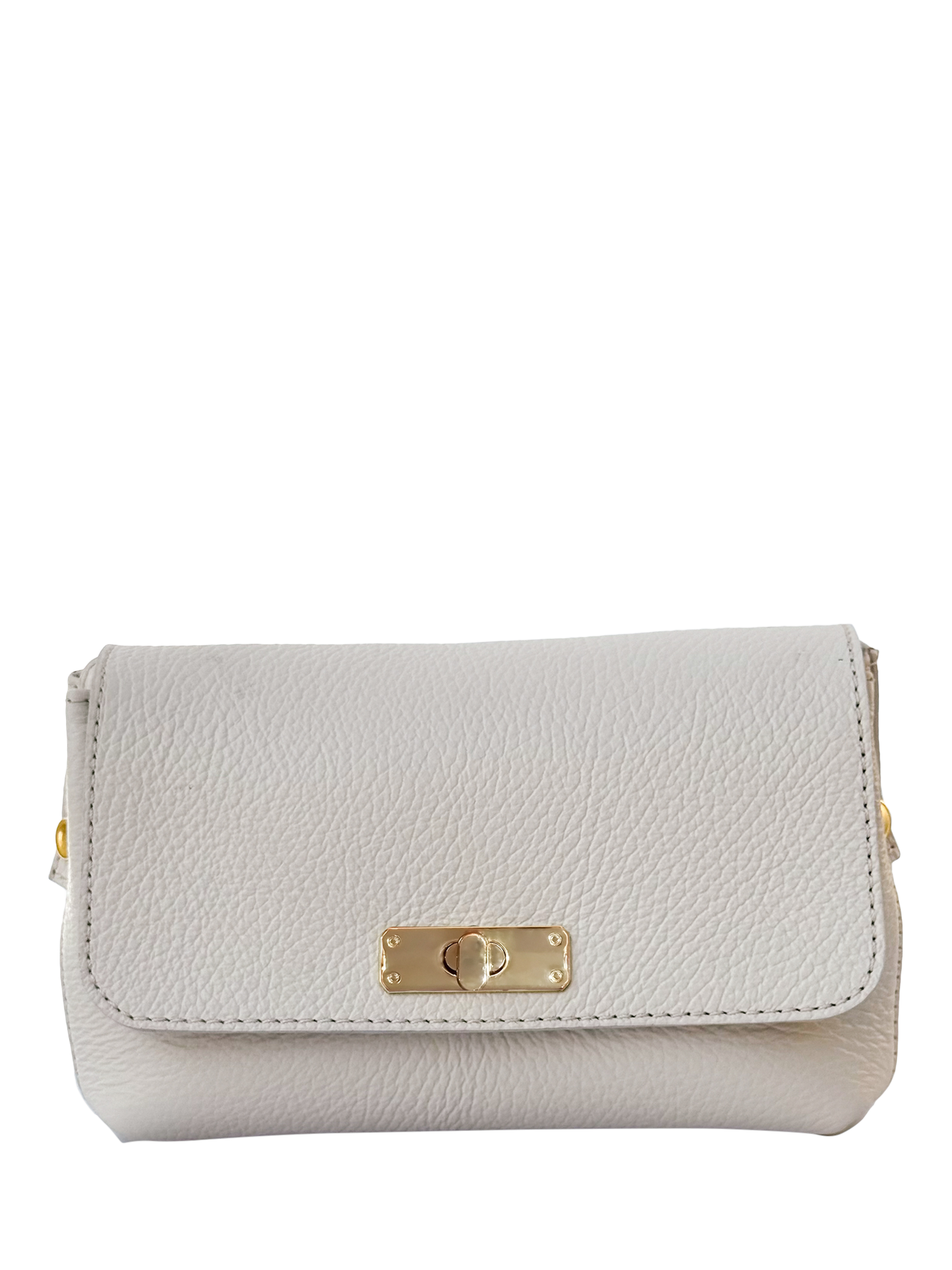 Product image 2 of 9, which shows Apatchy London The Maisie Leather Crossbody Bag, Stone
