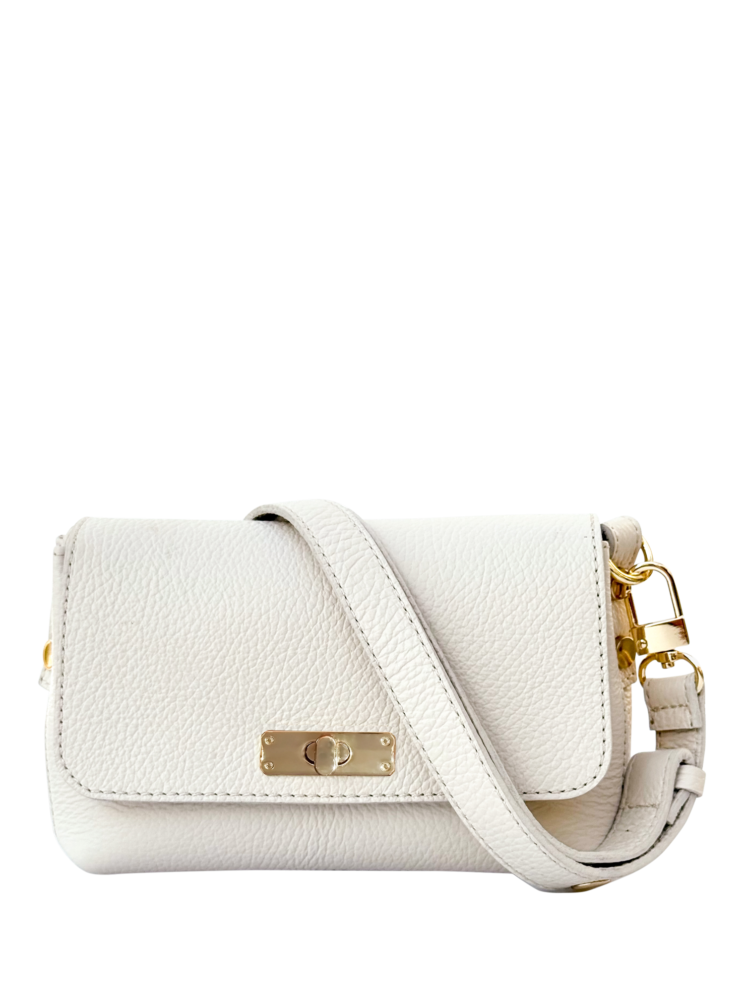 Product image 6 of 9, which shows Apatchy London The Maisie Leather Crossbody Bag, Stone