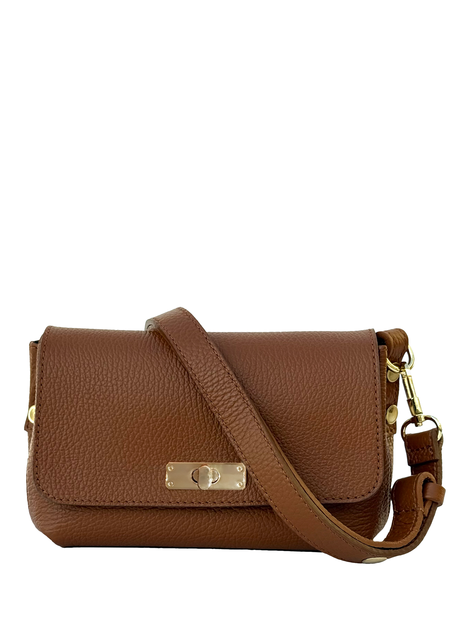 Product image 5 of 8, which shows Apatchy London The Maisie Leather Crossbody Bag, Tan