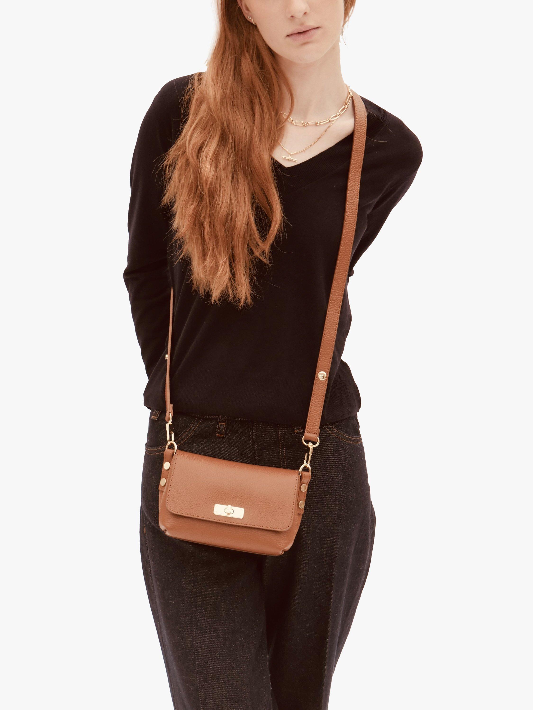 Product image 7 of 8, which shows Apatchy London The Maisie Leather Crossbody Bag, Tan