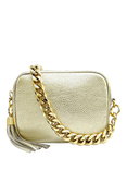 Apatchy London Chain Strap Leather Camera Bag, Gold
