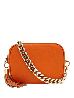 Apatchy London Chain Strap Leather Camera Bag, Orange
