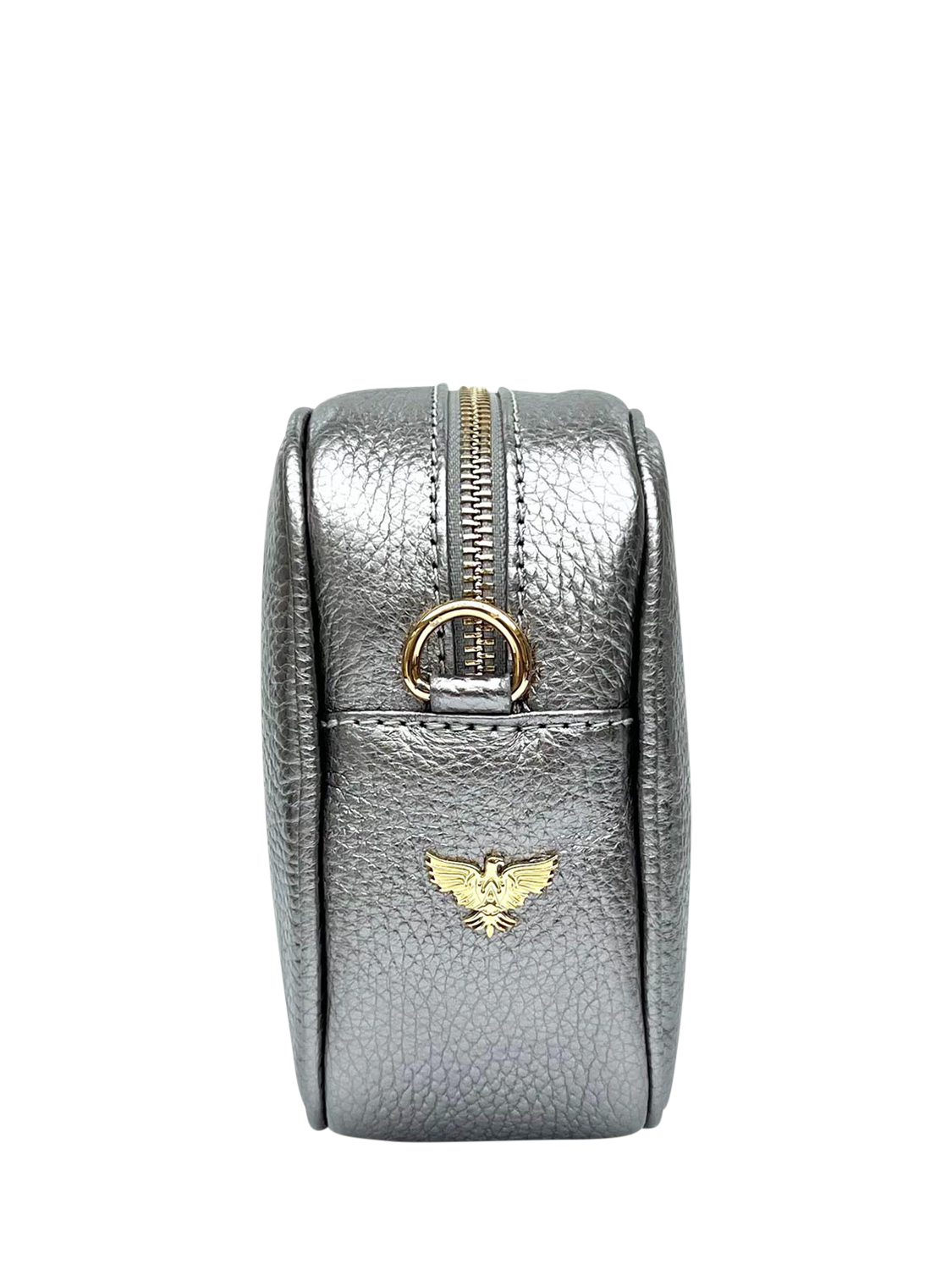 Product image 3 of 6, which shows Apatchy London Chain Strap Leather Camera Bag, Pewter