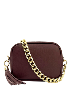 Apatchy London Chain Strap Leather Camera Bag, Port
