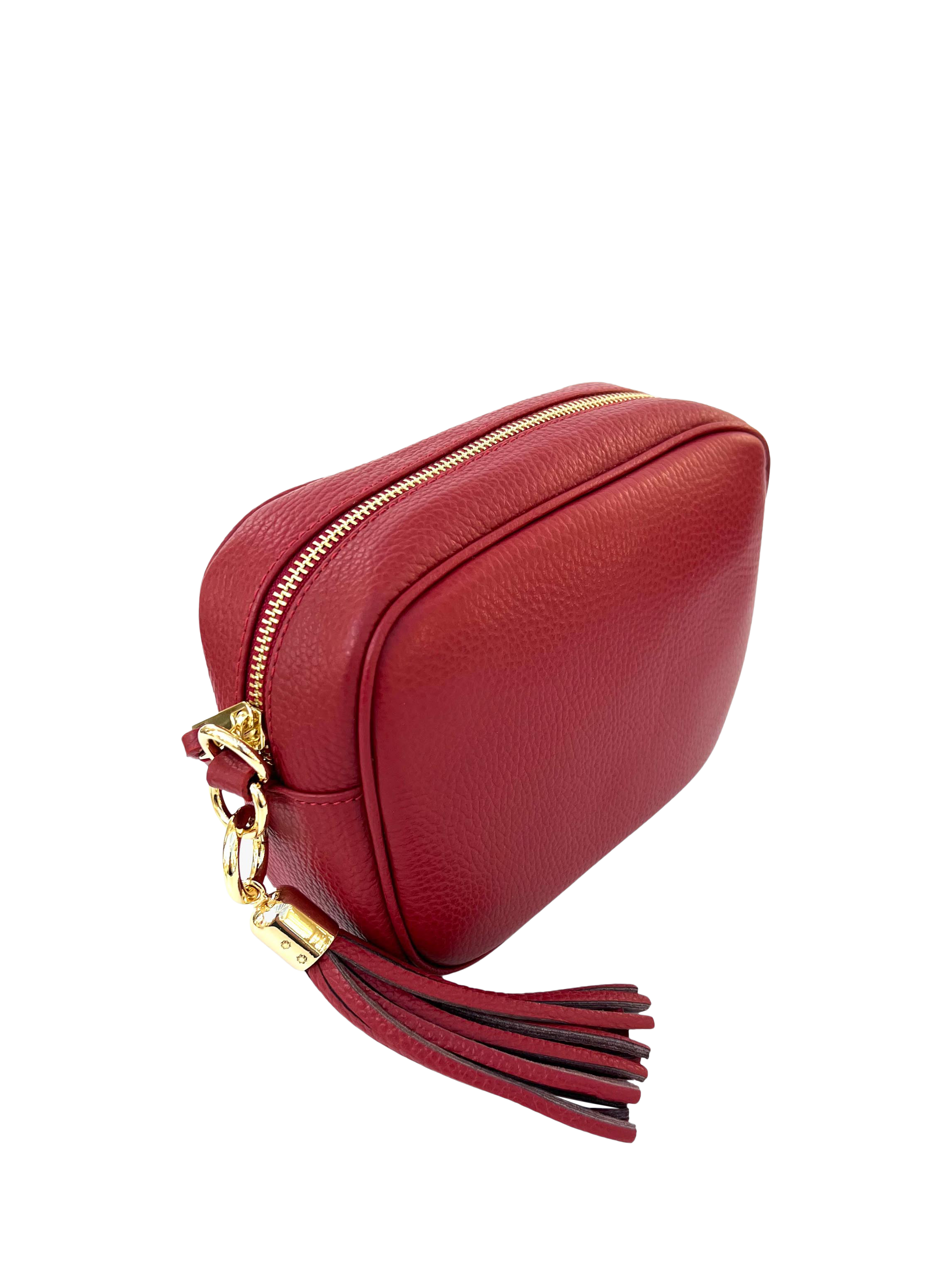 Product image 4 of 5, which shows Apatchy London Chain Strap Leather Camera Bag, Cherry Red