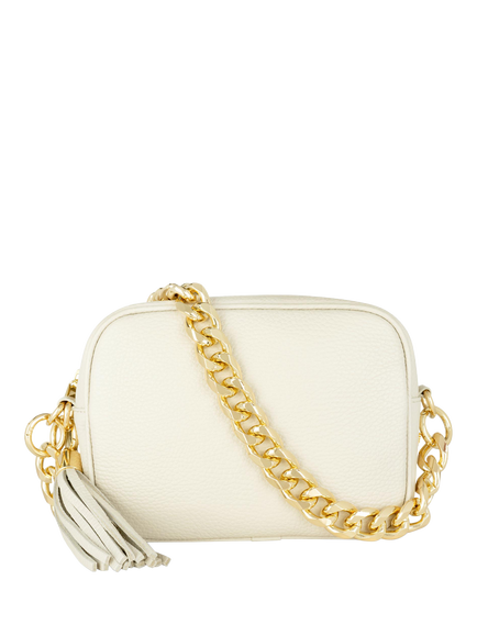 Apatchy London Chain Strap Leather Camera Bag, Stone