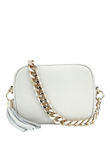 Apatchy London Chain Strap Leather Camera Bag, White