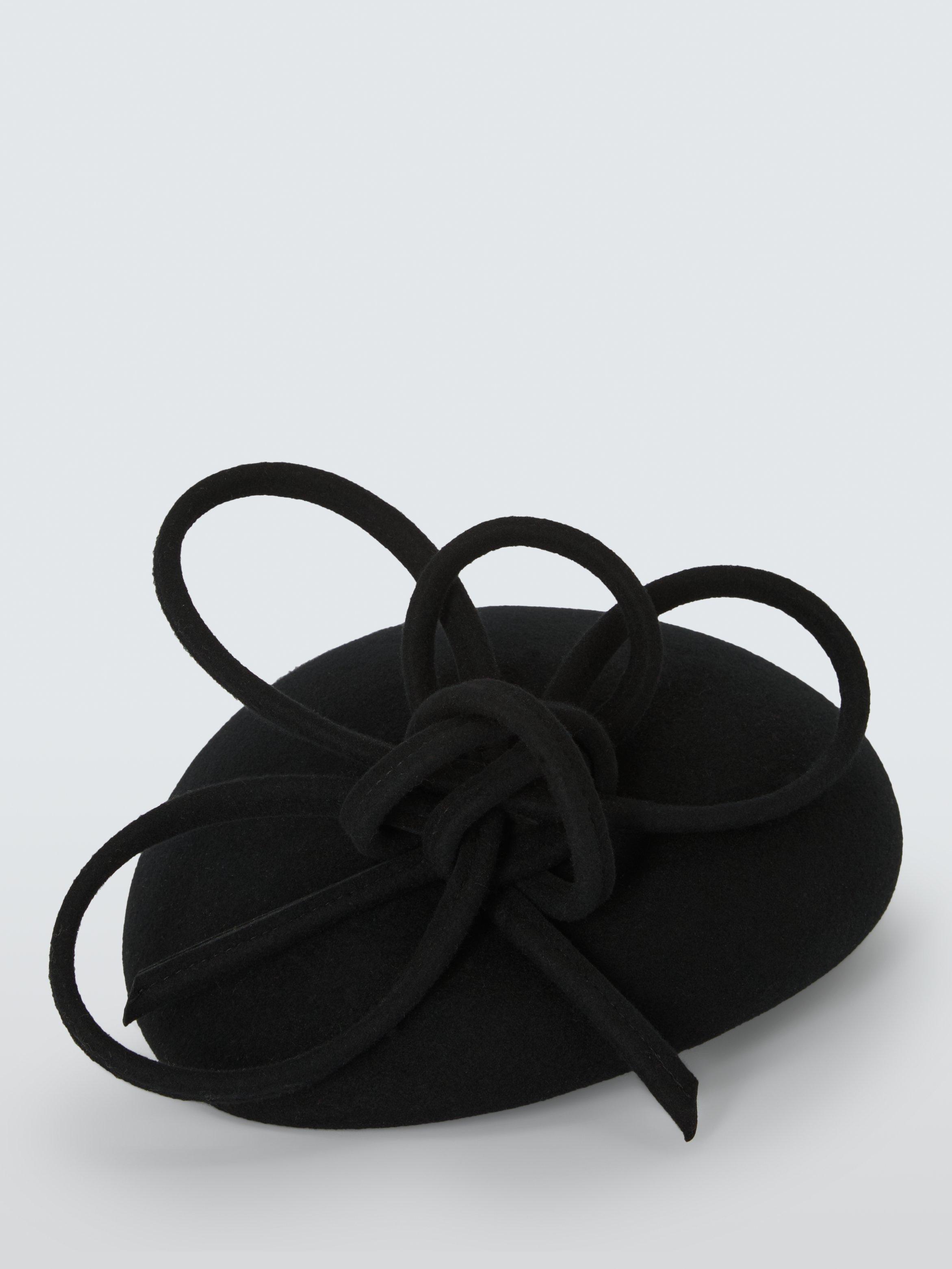 Product image 2 of 4, which shows Whiteley Kensley Wool Felt Pillbox Fascinator, Black