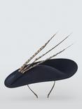 Whiteley Kimberley Feather Wool Felt Disc Fascinator, Navy