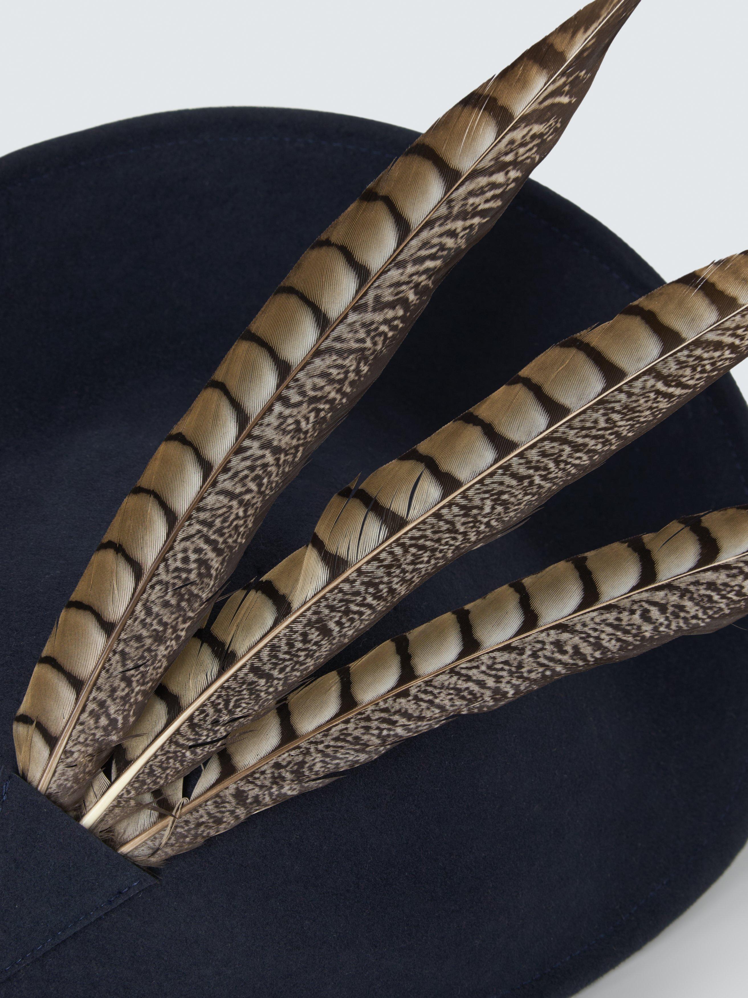 Product image 3 of 4, which shows Whiteley Kimberley Feather Wool Felt Disc Fascinator, Navy