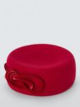 Whiteley Kira Wool Felt Pillbox Fascinator, Red