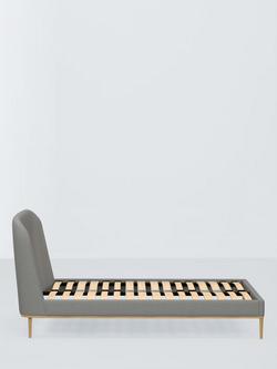 John Lewis Show-Wood Upholstered Bed Frame, Double - view 2, Soft Twill Smoke