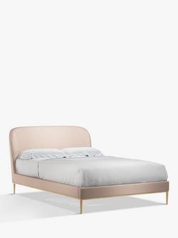 John Lewis Show-Wood Upholstered Bed Frame, Super King Size - view 2, Cotton Effect Pink