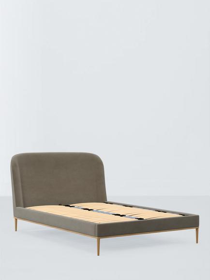 John Lewis Show-Wood Upholstered Bed Frame, Super King Size, Matte Velvet Mink