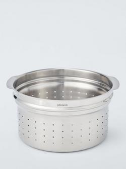 John Lewis 'The Pan' Stainless Steel Pasta Insert, 24cm, Stainless Steel