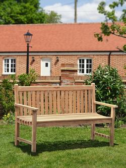 Laura Ashley Salcey 2-Seater Garden Bench, FSC-Certified (Teak Wood), Natural - view 2, Teak