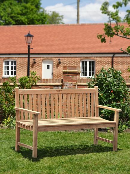Laura Ashley Salcey 2-Seater Garden Bench, FSC-Certified (Teak Wood), Natural - view 2, Teak