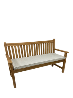 Laura Ashley Salcey 2-Seater Garden Bench with Seat Pad, FSC-Certified (Teak Wood), Saunton Dove Grey