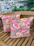 Laura Ashley Alys Outdoor Cushion, Set of 2, Raspberry