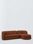 John Lewis Pleat Large 4 Seater RHF Chaise End Sofa, Soft Chenille Ginger