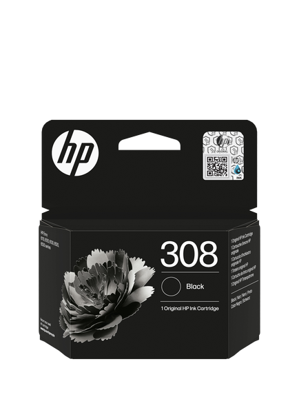 HP 308 Black Original Ink Cartridge, Black