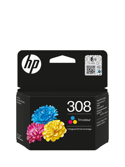 HP 308 Tri-Colour Original Ink Cartridge, Tri Colour