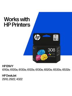 HP 308 Tri-Colour Original Ink Cartridge - view 2, Tri Colour