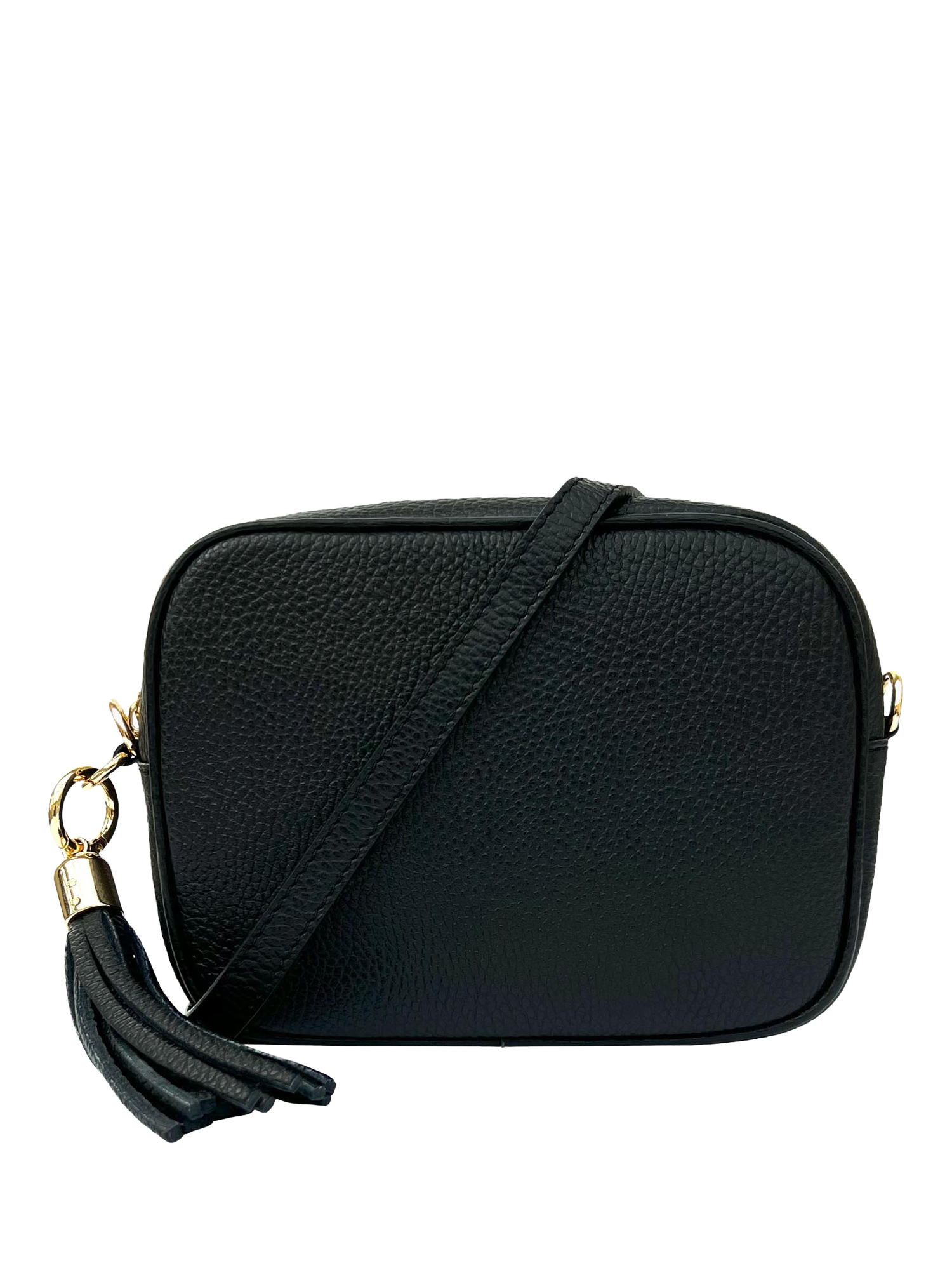 Product image 1 of 5, which shows Apatchy London Leather Crossbody Camera Bag, Black
