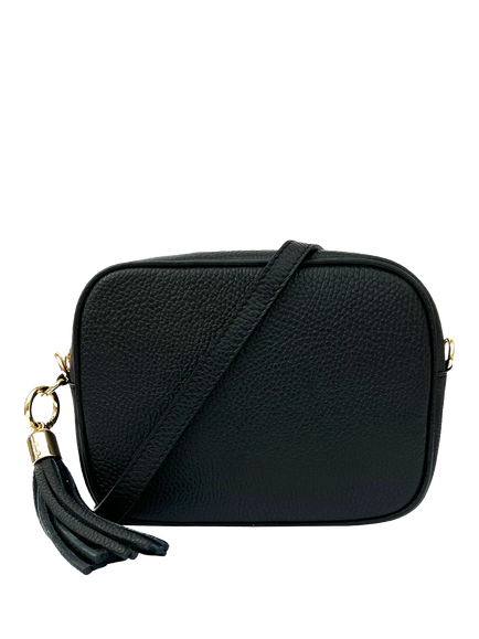Apatchy London Leather Crossbody Camera Bag, Black
