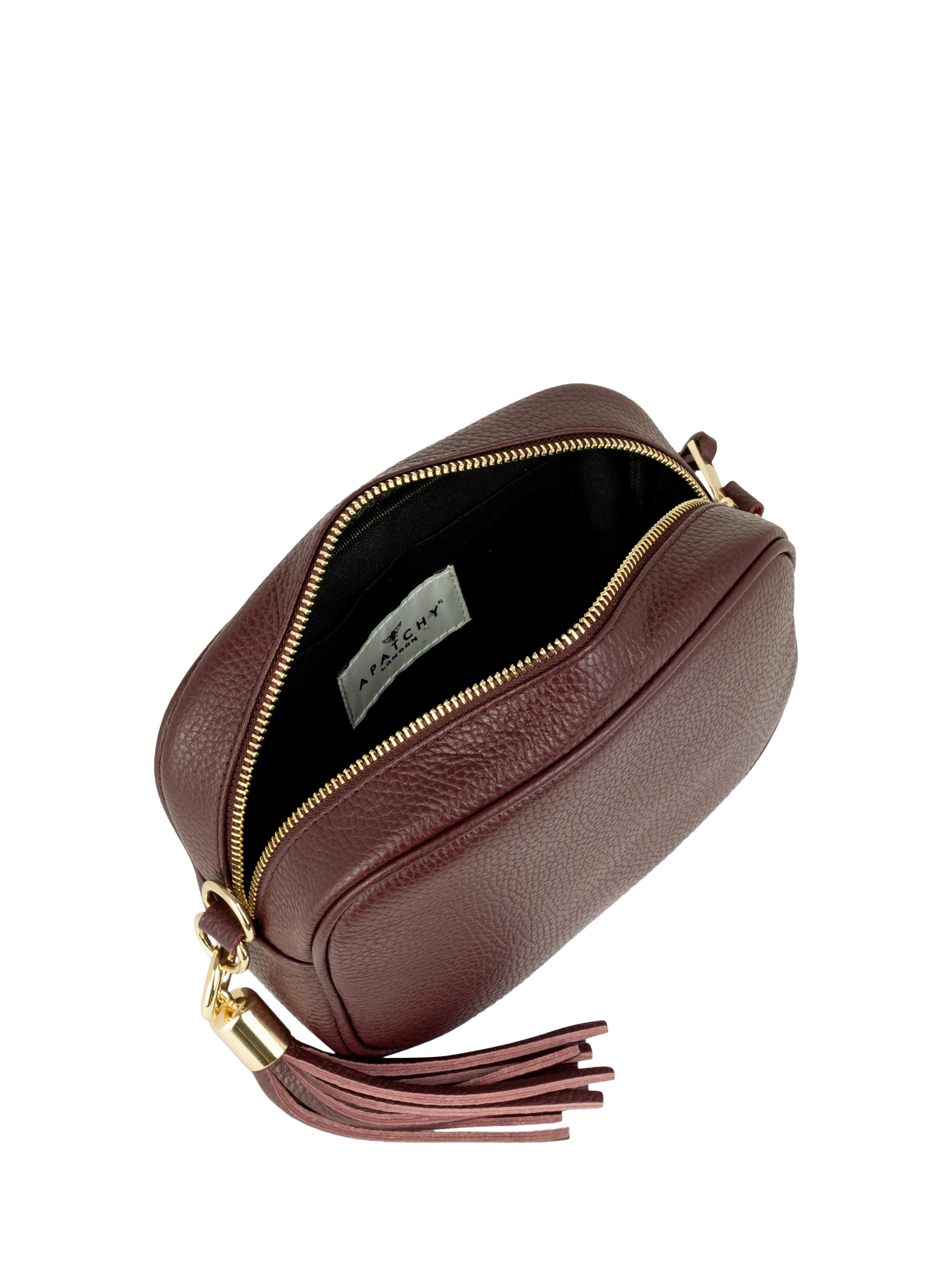 Product image 5 of 5, which shows Apatchy London Leather Crossbody Camera Bag, Port