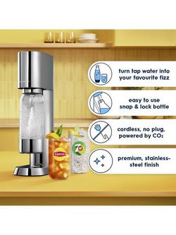 SodaStream Enso Sparkling Water Maker with 1L Bottle & CO2 Cylinder, Stainless Steel - view 2, Stainless Steel