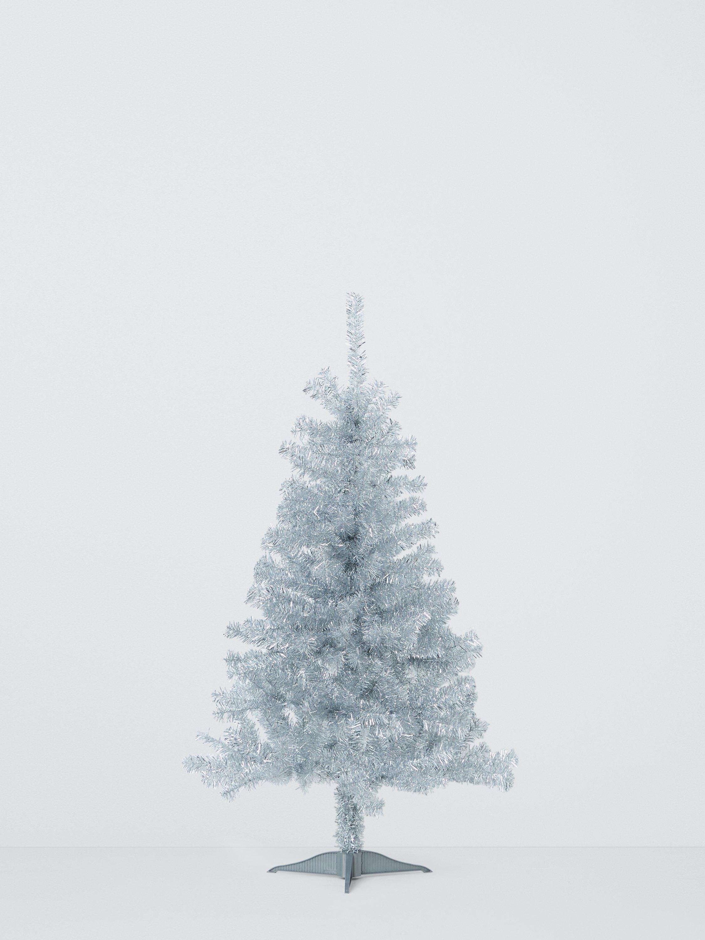 John Lewis Tinsel Unlit Christmas Tree, 4ft