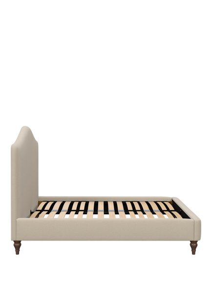 John Lewis Alice Upholstered Bed Frame, Small Double - view 2, Brushed Tweed Beige