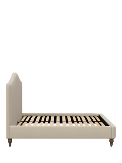 John Lewis Alice Upholstered Bed Frame, Double - view 2, Brushed Tweed Beige