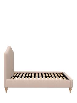 John Lewis Alice Upholstered Bed Frame, Double - view 2, Cotton Effect Pink