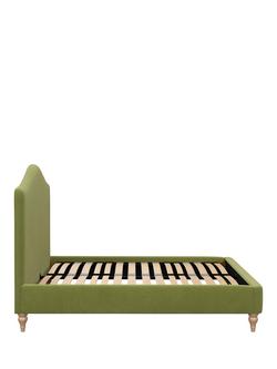 John Lewis Alice Upholstered Bed Frame, King Size - view 2, Deep Velvet Olive
