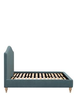 John Lewis Alice Upholstered Bed Frame, King Size - view 2, Deep Velvet Petrol