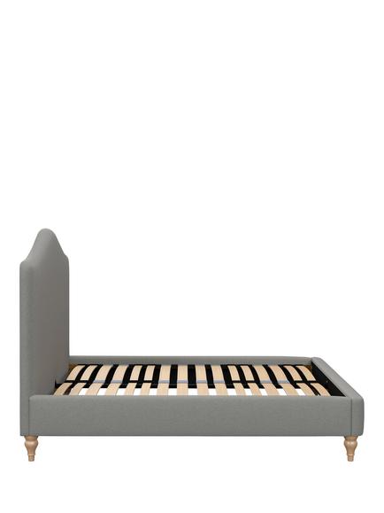 John Lewis Alice Upholstered Bed Frame, King Size - view 2, Soft Twill Smoke