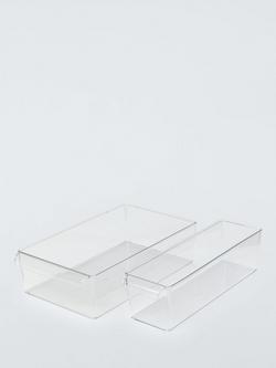 John Lewis Fridge Organiser,  Set of 2, Clear, Clear