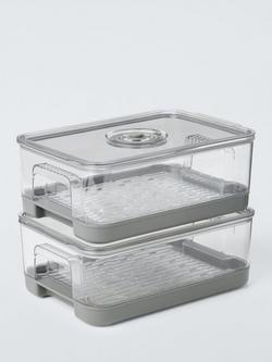 John Lewis Fridge Organiser, Set of 2, Clear