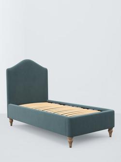 John Lewis Alice Upholstered Bed Frame, Single, Deep Velvet Petrol