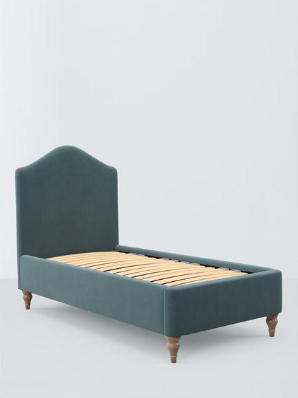 John Lewis Alice Upholstered Bed Frame, Single, Deep Velvet Petrol