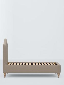 John Lewis Alice Upholstered Bed Frame, Single - view 2, Soft Touch Chenille Mole