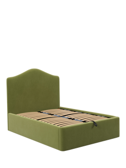 John Lewis Alice Ottoman Storage Upholstered Bed Frame, Double, Deep Velvet Olive