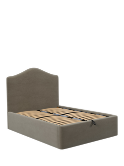 John Lewis Alice Ottoman Storage Upholstered Bed Frame, Double, Matte Velvet Mink