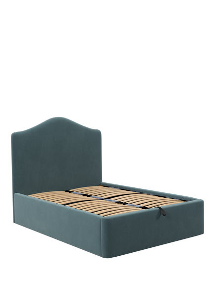 John Lewis Alice Ottoman Storage Upholstered Bed Frame, King Size, Deep Velvet Petrol