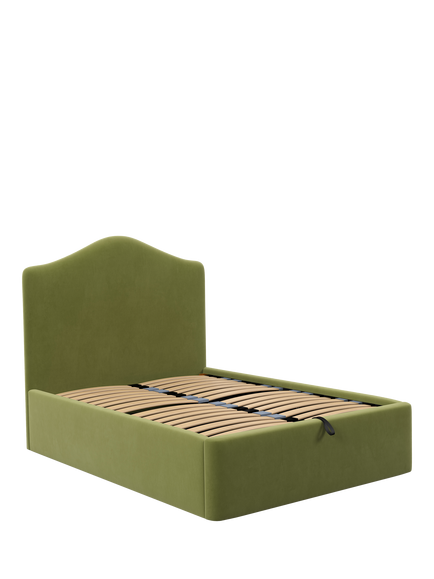 John Lewis Alice Ottoman Storage Upholstered Bed Frame, Super King Size, Deep Velvet Olive