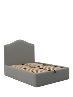 John Lewis Alice Ottoman Storage Upholstered Bed Frame, Super King Size, Soft Twill Smoke