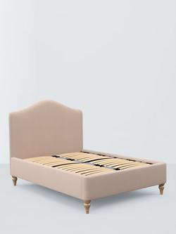 John Lewis Alice Raised Ottoman Storage Upholstered Bed Frame, Double, Cotton Effect Pink